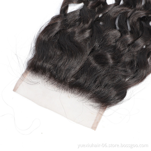 Brazilian Virgin Human Hair Closure Water Wave 4x4 Lace Closure